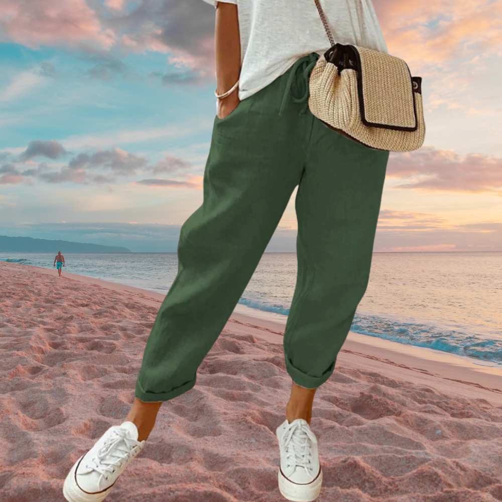 Kati – Damen Lässige Leinenhose